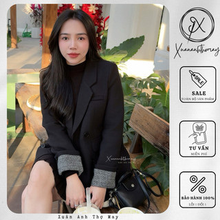 Áo blazer dạ trần trám phối tay - Xuananhthomay