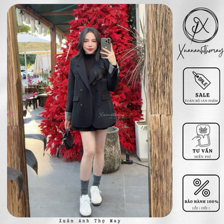 Áo blazer dạ trần trám phối tay - Xuananhthomay
