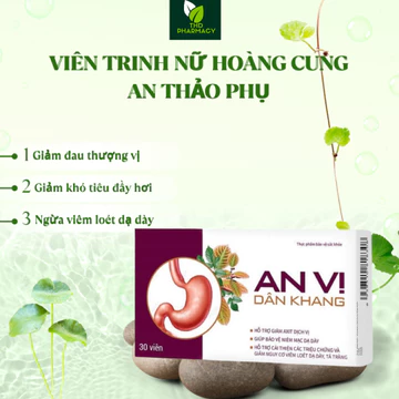 Viên uống hỗ trợ trào ngược dạ dày An Vị Dân Khang-Giảm đau thượng vị, khó tiêu, đầy bụng chướng hơi