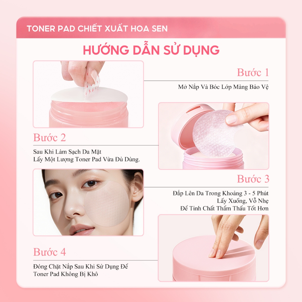 Toner Pad Colorkey Luminous| Hỗ Trợ Dưỡng Sáng, Cấp Ẩm, Làm Dịu Da | Tinh Chất Trà Xanh và Hoa Sen| Phù hợp da nhạy cảm