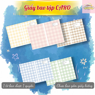 (COMBO 5 Tờ Giấy BÓNG in ảnh) Giấy bao tập, giấy bao vở, bao sách chủ đề Caro | by Winwin