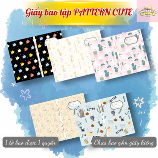 (COMBO 5 Tờ Giấy BÓNG in ảnh) Giấy bao tập, giấy bao vở, bao sách chủ đề Pattern cute | by Winwin