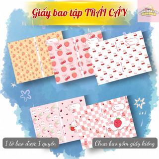 (COMBO 5 Tờ Giấy BÓNG in ảnh) Giấy bao tập, giấy bao vở, bao sách chủ đề Trái Cây | by Winwin