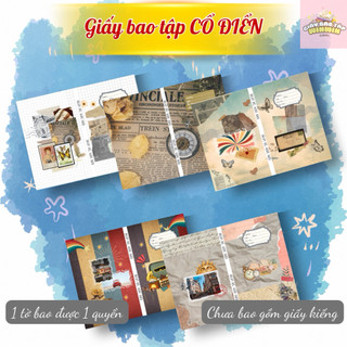 (COMBO 5 Tờ Giấy BÓNG in ảnh) Giấy bao tập, giấy bao vở, bao sách chủ đề Cổ Điển | by Winwin