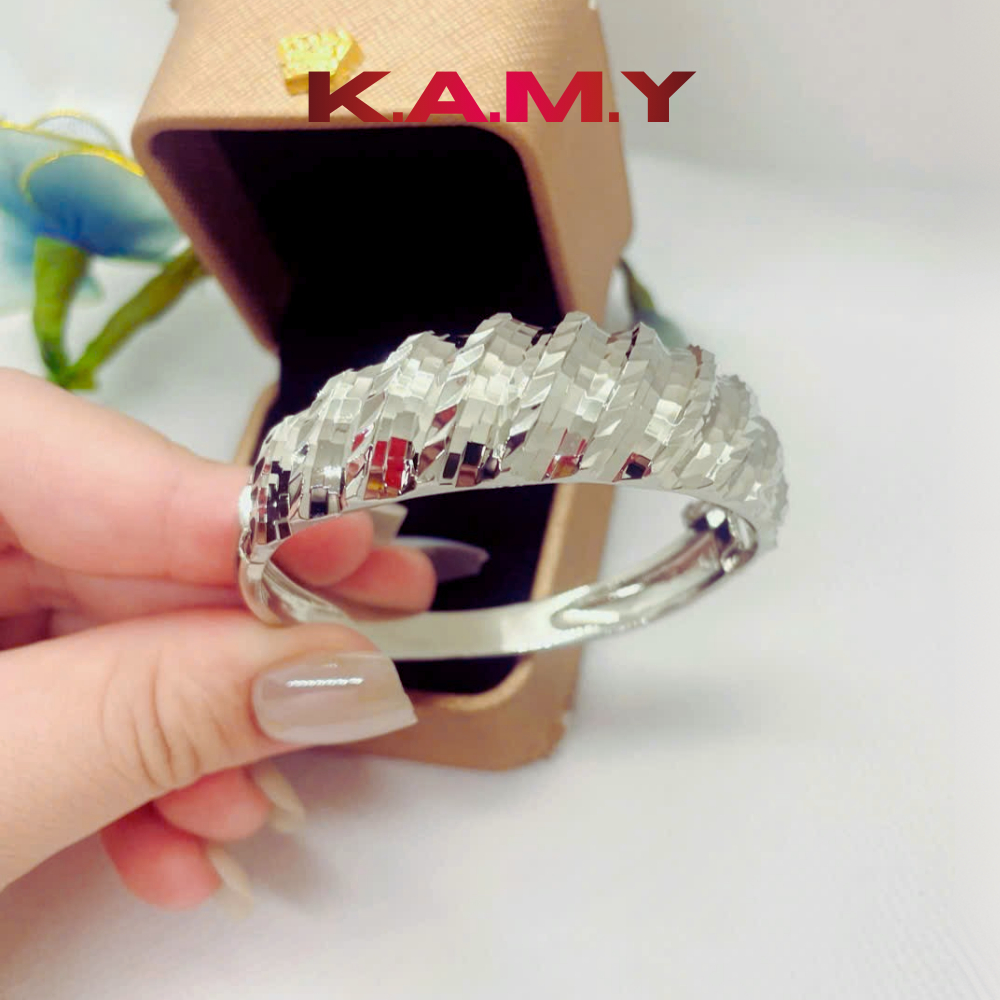 Vòng Mo Nữ Chạm Khía Ánh Kim Cao Cấp – Bản Cong Sang Trọng, Vòng Tay Thời Trang Nữ Dễ Phối Đồ
