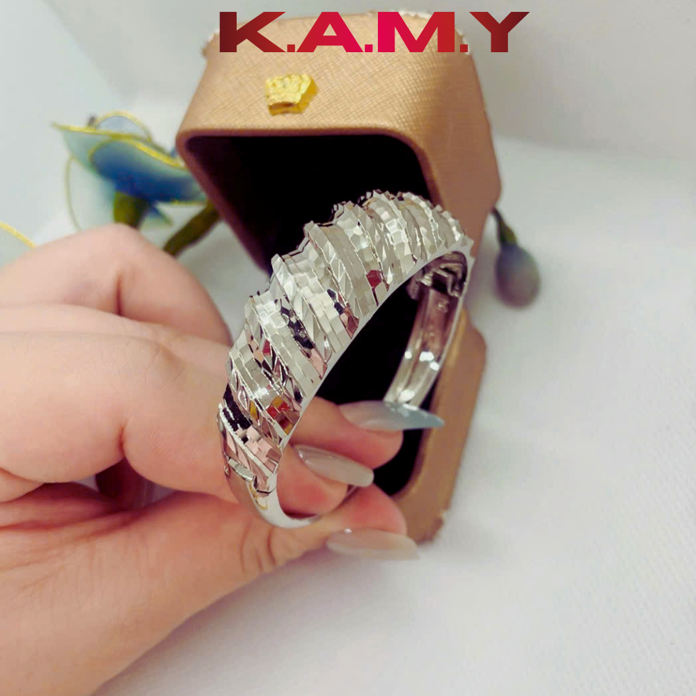 Vòng Mo Nữ Chạm Khía Ánh Kim Cao Cấp – Bản Cong Sang Trọng, Vòng Tay Thời Trang Nữ Dễ Phối Đồ