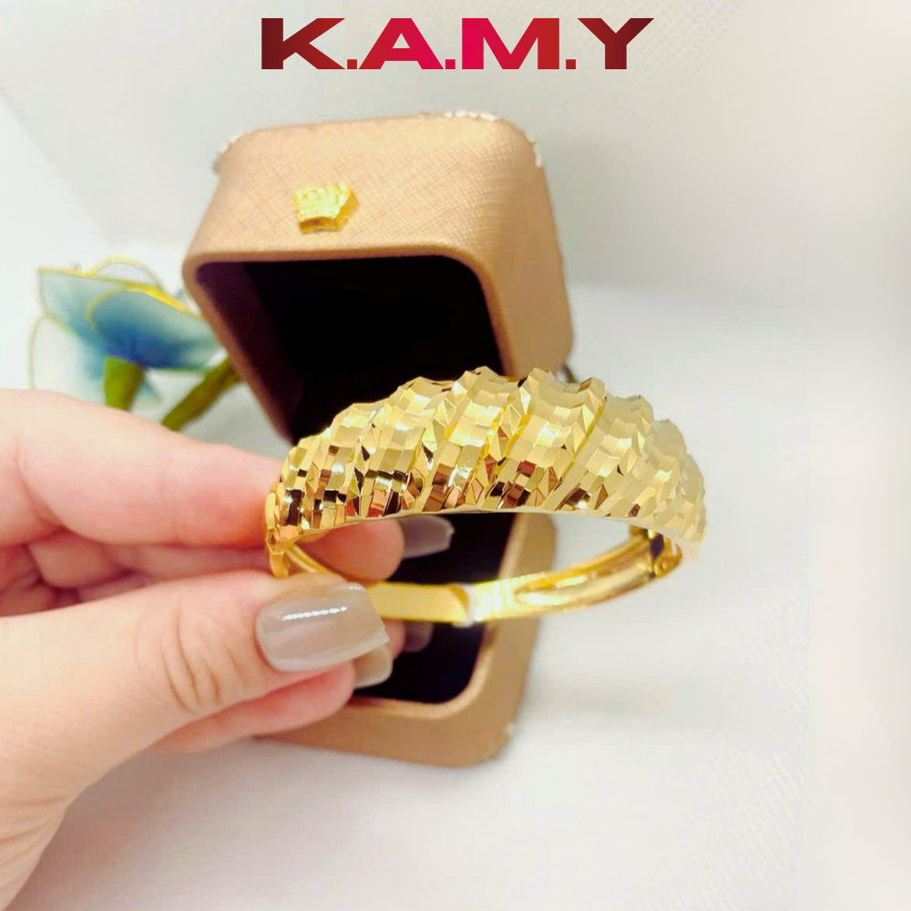 Vòng Mo Nữ Chạm Khía Ánh Kim Cao Cấp – Bản Cong Sang Trọng, Vòng Tay Thời Trang Nữ Dễ Phối Đồ