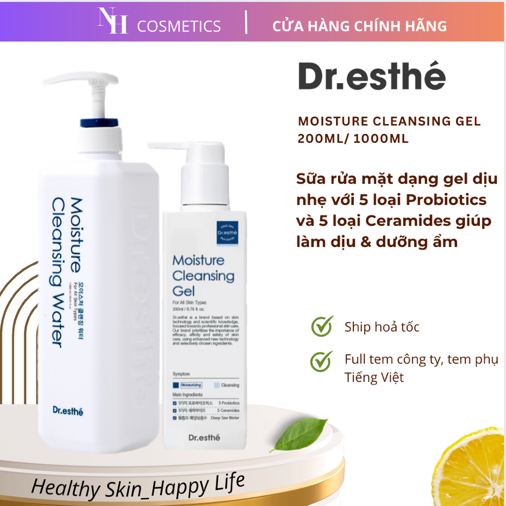 Chính Hãng] Gel Rửa Mặt Dr.esthe Moisture Cleansing Gel Làm Sạch