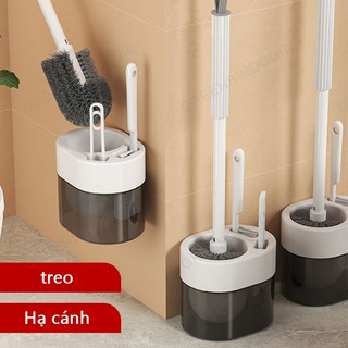 Bộ Cọ Bồn Cầu GREENSINDOOR Cọ Nhà Vệ Sinh 3 Trong 1, Cây Chà Toilet Tích Hợp Kẹp Rác Đa Năng