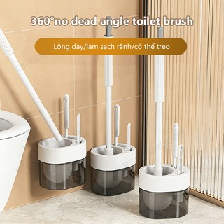 Bộ Cọ Bồn Cầu GREENSINDOOR Cọ Nhà Vệ Sinh 3 Trong 1, Cây Chà Toilet Tích Hợp Kẹp Rác Đa Năng