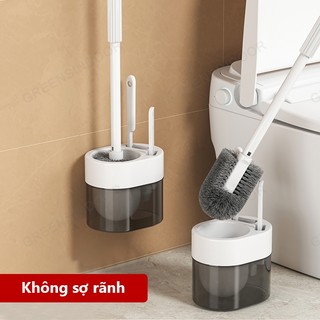 Bộ Cọ Bồn Cầu GREENSINDOOR Cọ Nhà Vệ Sinh 3 Trong 1, Cây Chà Toilet Tích Hợp Kẹp Rác Đa Năng
