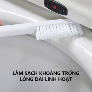 Bộ Cọ Bồn Cầu GREENSINDOOR Cọ Nhà Vệ Sinh 3 Trong 1, Cây Chà Toilet Tích Hợp Kẹp Rác Đa Năng