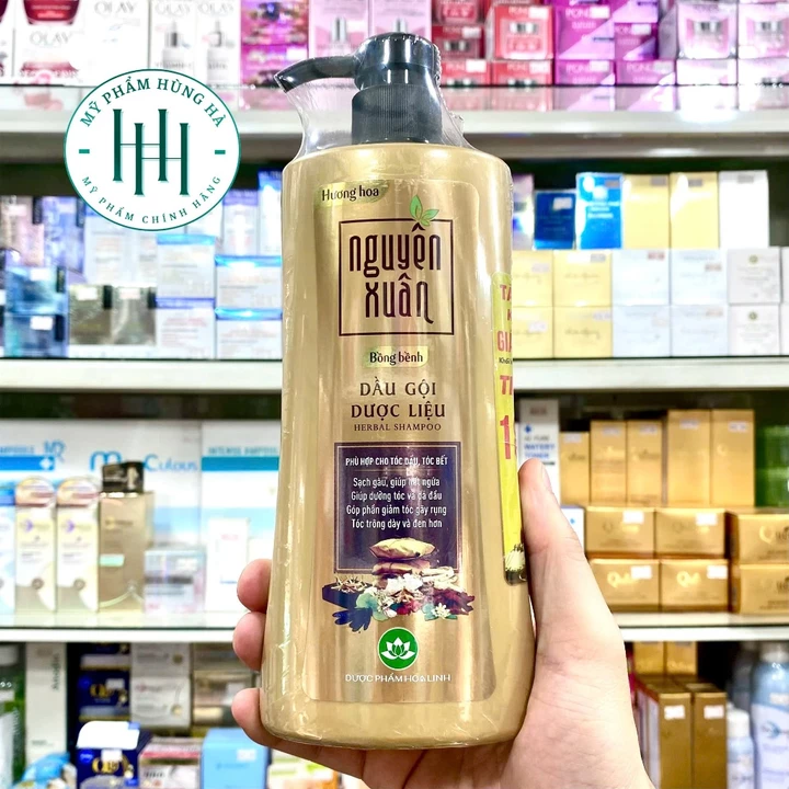 Dầu Gội Dược Liệu Nguyên Xuân Màu Vàng (470G + 50G Tặng Thêm), Dành Cho Tóc Dầu, Tóc Bết