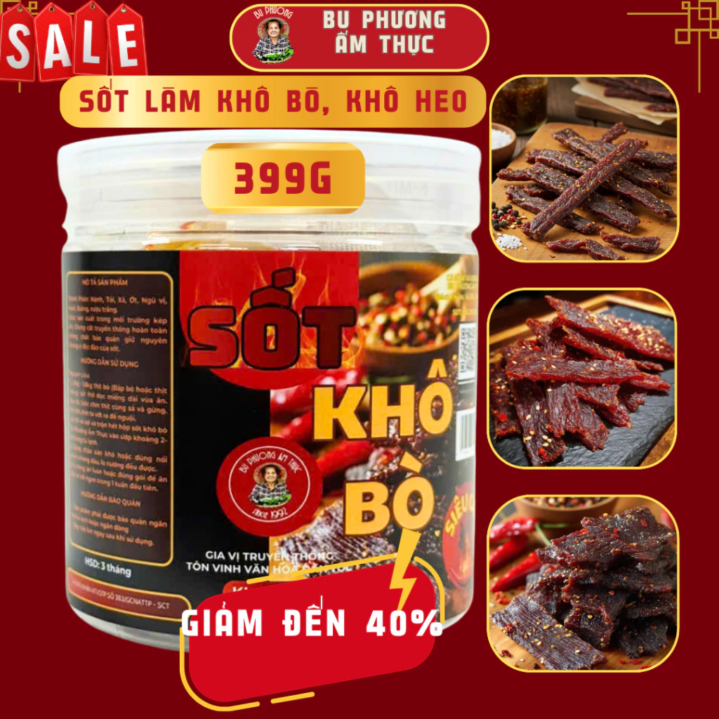 Gia Vị Sốt Làm Khô Bò, Khô Heo - Thương Hiệu Bu Phương Ẩm Thực (Không Chất Bảo Quản)