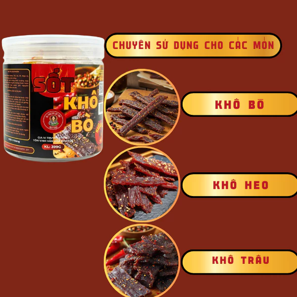 Gia Vị Sốt Làm Khô Bò, Khô Heo - Thương Hiệu Bu Phương Ẩm Thực (Không Chất Bảo Quản)