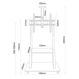 Giá Treo TiVi Di Động Có 4 Bánh Xe Di Chuyển (60-100 inch) - Kệ TiVi G1800-1P Nhập Khẩu