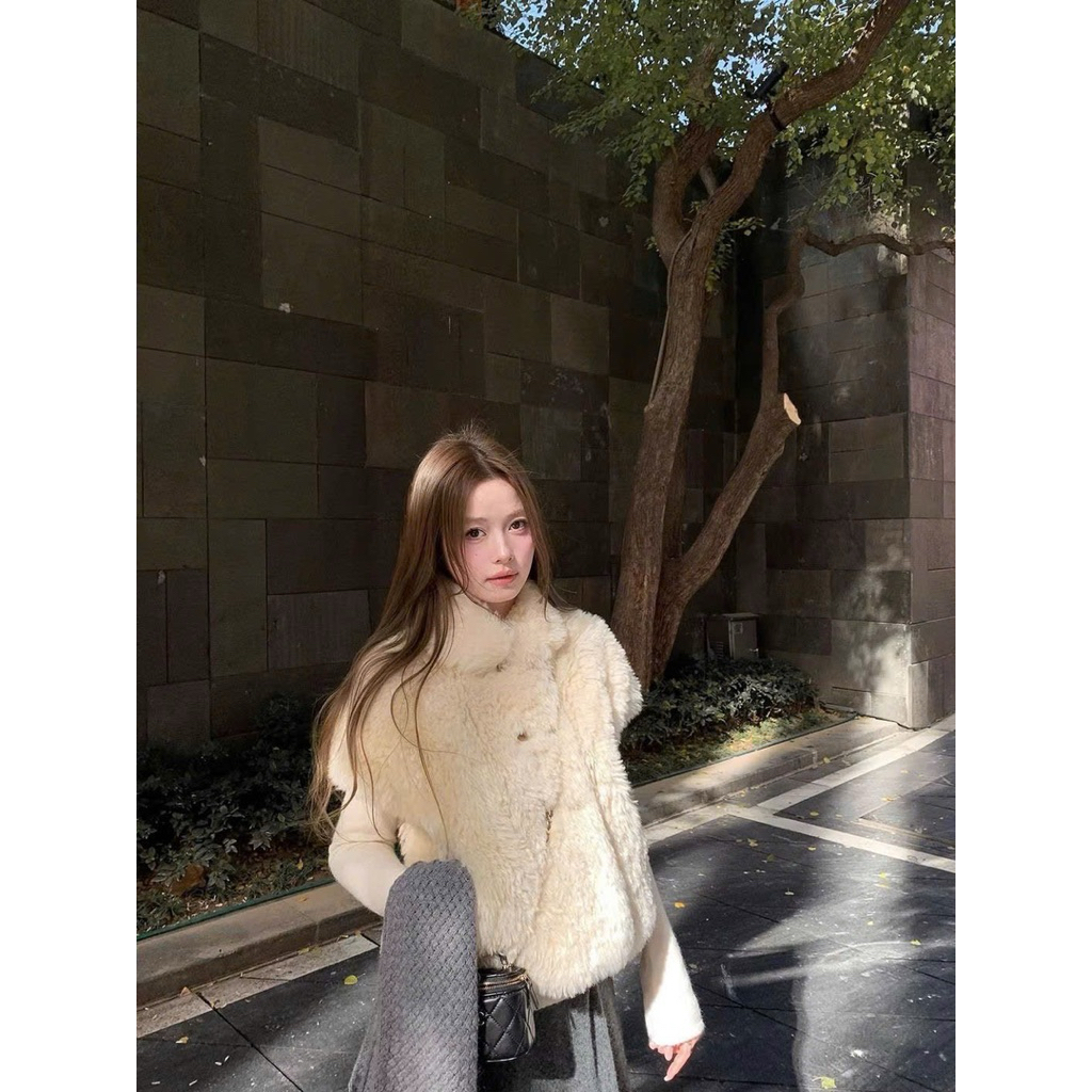 𝐋𝐢𝐜𝐞 | ÁO KHOÁC LÔNG CỪU GILE TAY BỒNG