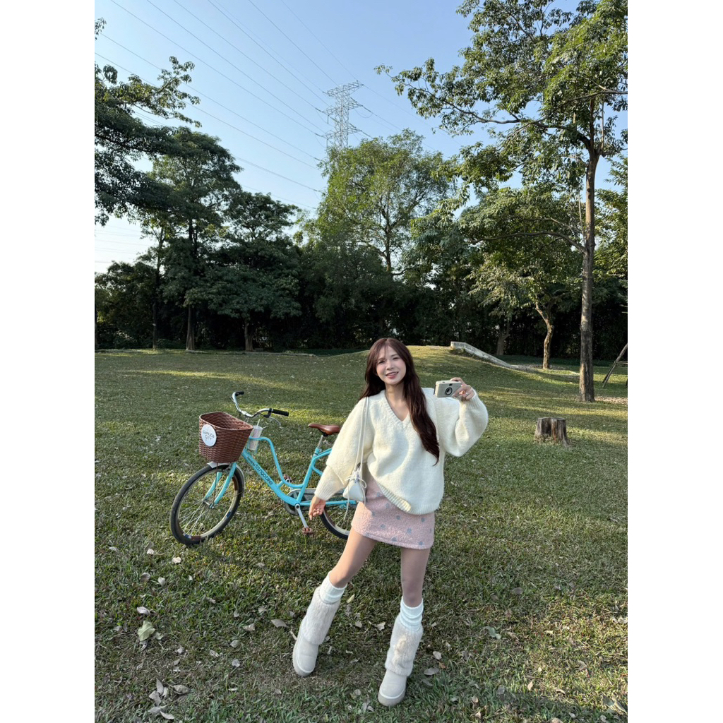 Chân váy ngắn chấm bi dạ kéo khóa sau 2568 Nữ the.sweaterweather TSW