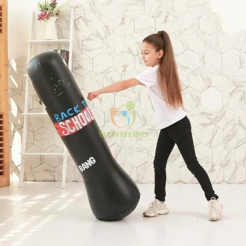 [TẶNG BƠM] Trụ Đấm Bốc Bơm Hơi Tự Cân Bằng Cho Bé – Đồ Chơi Vận Động Binbibo