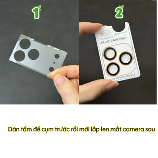 Combo Bảo Vệ Mắt Camera + Cụm Đế dành cho 17promax 17pro AR+AF Anti-Fog Chất Lượng Cao