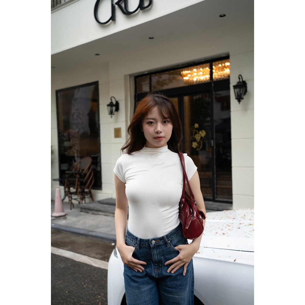 Áo Thun CasualDay Cổ Cao Form Ôm Body Chất Vải Co Giãn, Không Bai Nhão, Xù Lông - CasualDay