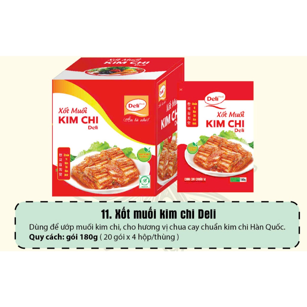 Hộp 10 Gói Xốt Muối Kim Chi 180gr – Gia Vị Làm Kim Chi Hàn Quốc Chuẩn Vị | Deli Foods