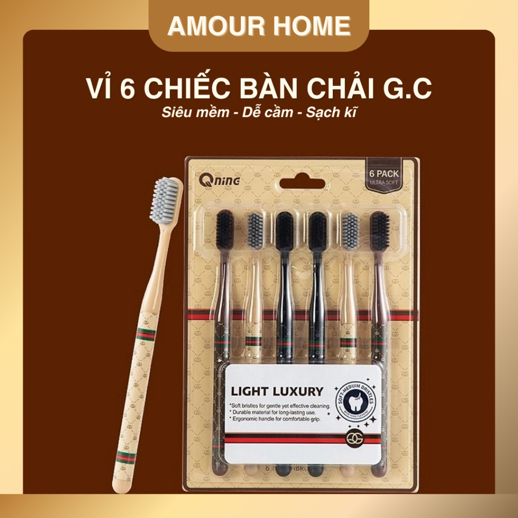 [Mẫu mới] Vỉ 6 Chiếc Bàn Chải Đánh Răng Lông Mềm - Bàn Chải Đánh Răng Bảo Vệ Răng Miệng