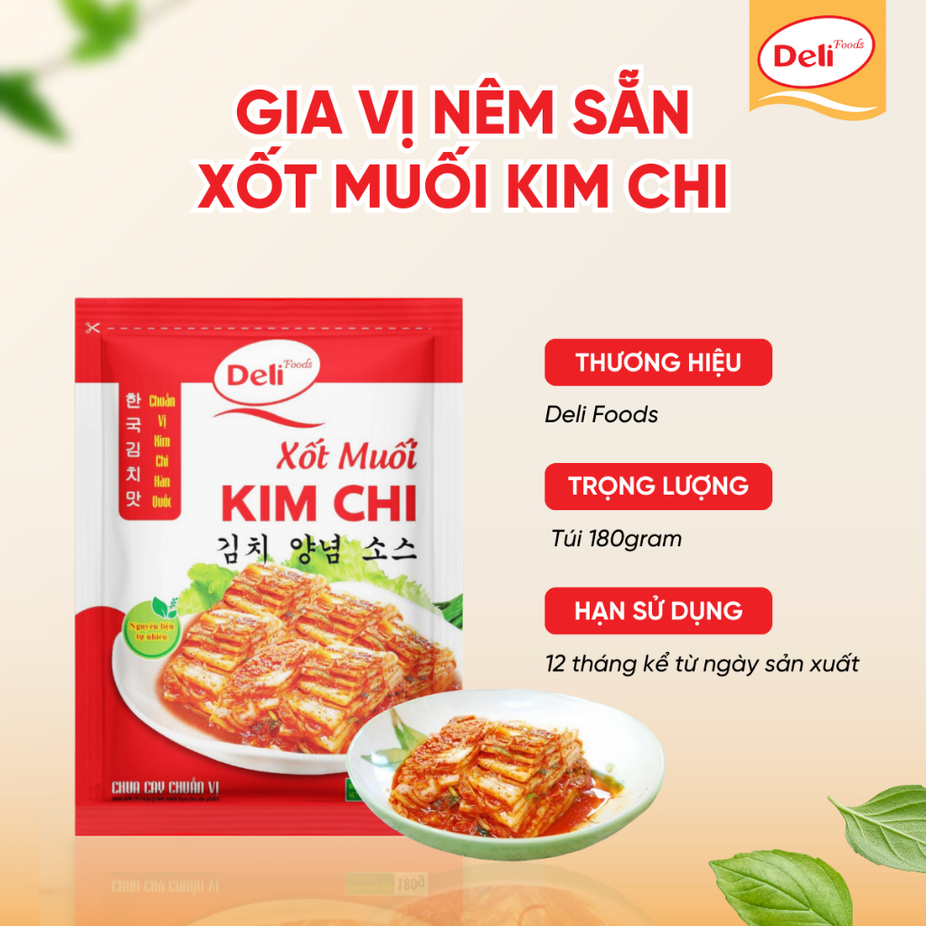 Hộp 10 Gói Xốt Muối Kim Chi 180gr – Gia Vị Làm Kim Chi Hàn Quốc Chuẩn Vị | Deli Foods