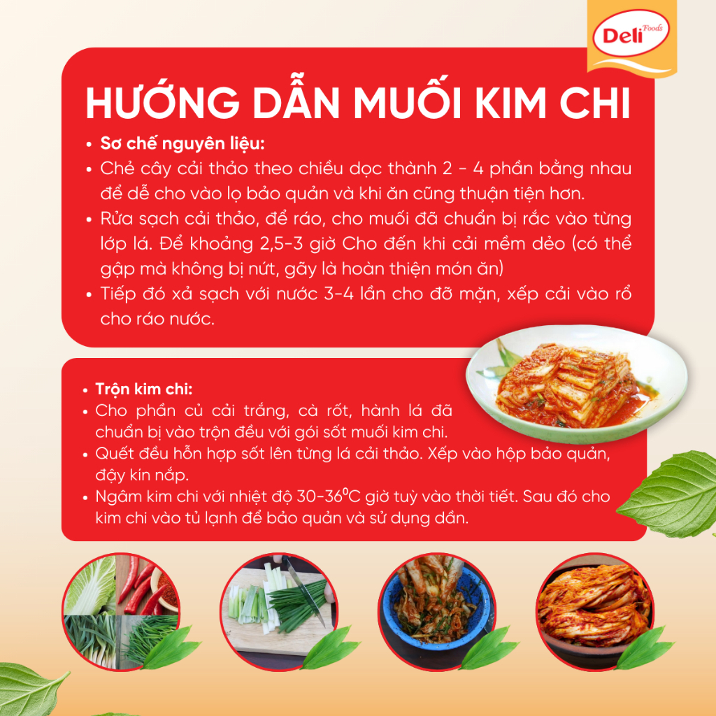 Hộp 10 Gói Xốt Muối Kim Chi 180gr – Gia Vị Làm Kim Chi Hàn Quốc Chuẩn Vị | Deli Foods
