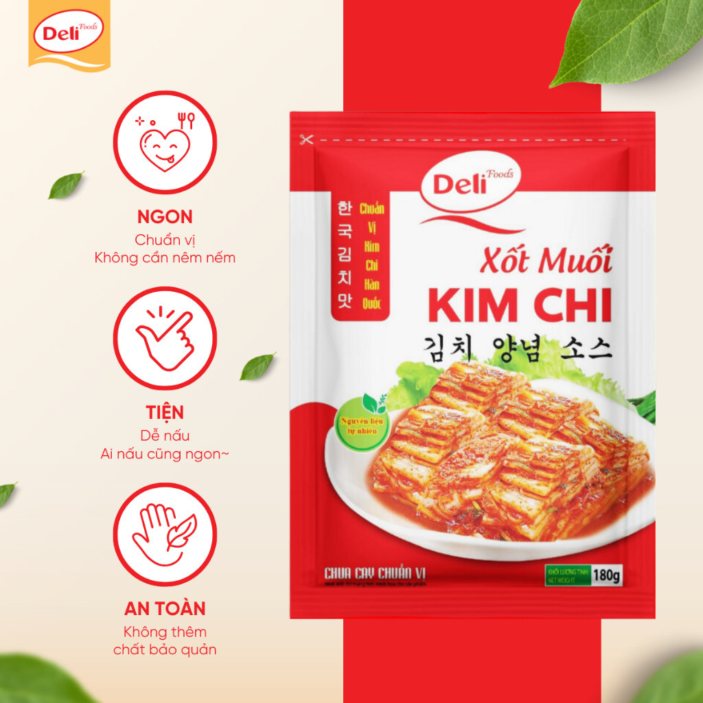Hộp 10 Gói Xốt Muối Kim Chi 180gr – Gia Vị Làm Kim Chi Hàn Quốc Chuẩn Vị | Deli Foods