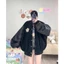 Áo khoác Bomber Nỉ Basic Nữ Tính Phối Tay Da Sang Chảnh In Chữ A Vàng Chất Nỉ tàu Dày Dặn Hottrend 2026