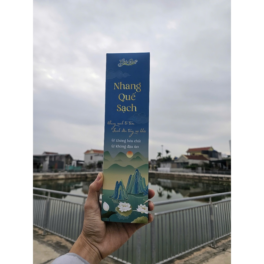 Nhang quế sạch Gió Quê (Không hóa chất, không đậu tàn) Hộp 100 nén