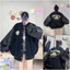 Áo khoác Bomber Nỉ Basic Nữ Tính Phối Tay Da Sang Chảnh In Chữ A Vàng Chất Nỉ tàu Dày Dặn Hottrend 2026