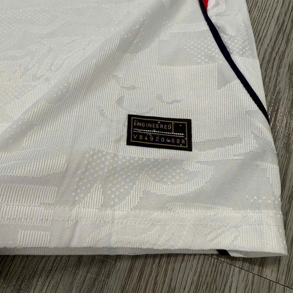 In Tên Số - Bộ Quần Áo Bóng Đá Đội Tuyển Anh World Cup Sân Nhà 2026 - Vải Polyester Gai Thái Cao Cấp