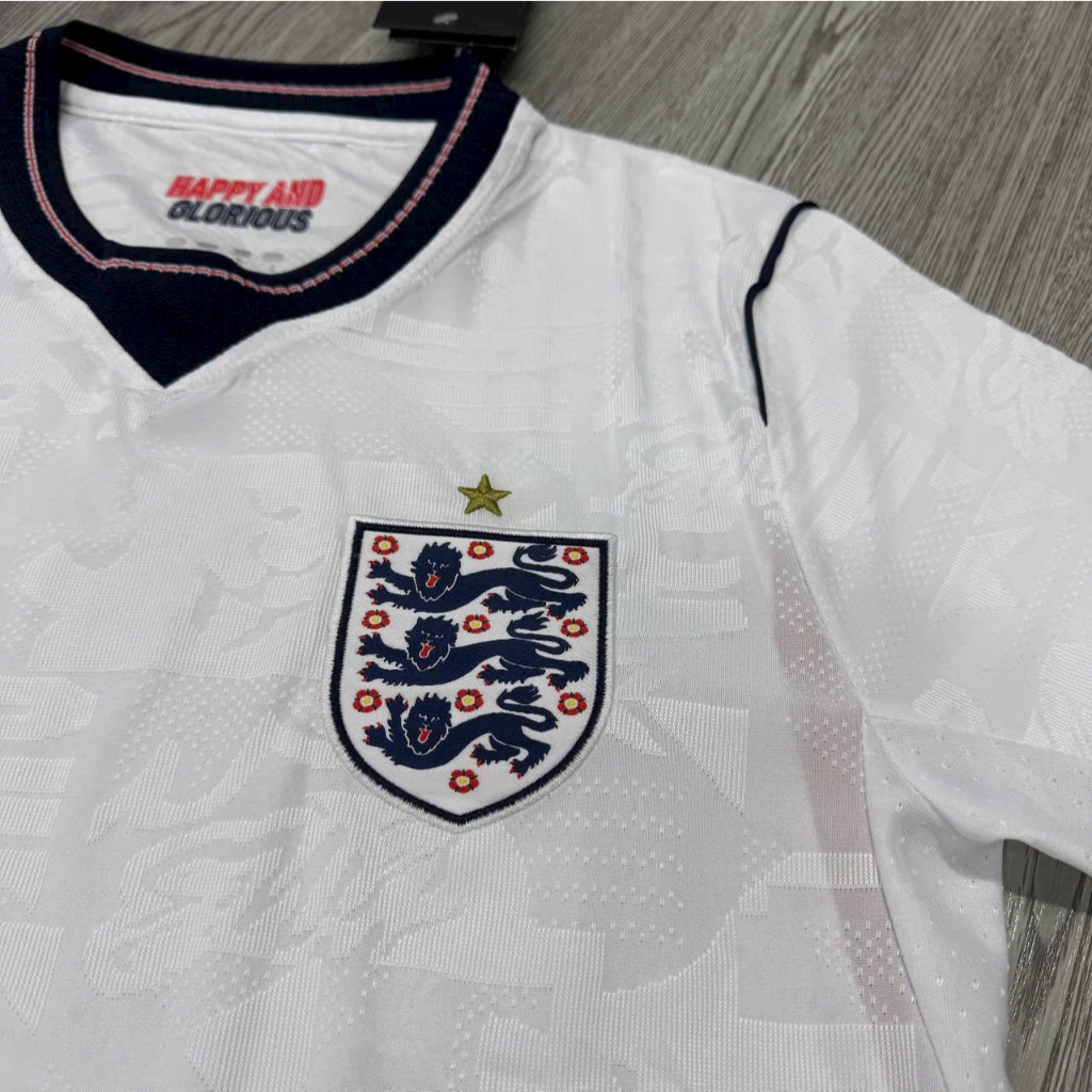 In Tên Số - Bộ Quần Áo Bóng Đá Đội Tuyển Anh World Cup Sân Nhà 2026 - Vải Polyester Gai Thái Cao Cấp