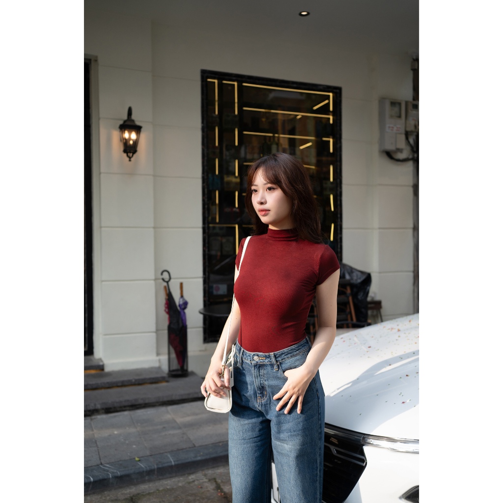 Áo Thun CasualDay Cổ Cao Form Ôm Body Chất Vải Co Giãn, Không Bai Nhão, Xù Lông - CasualDay