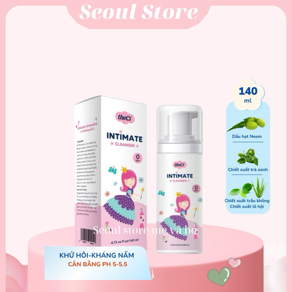 Dung Dịch Vệ Sinh Cho Bé Theci Intimate Dạng Tạo Bọt An Toàn Cho Bé Từ Sơ Sinh 140ML