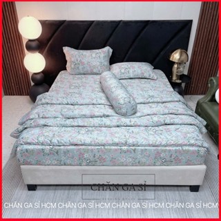 🎺SIÊU ĐẸP️️️🎺Bộ Ga Gối Lụa Lyocell Sợi Tre Sơn Ca Thoáng Mát, Mền Chần Bông Cao Cấp_Chăn ga sỉ HCM