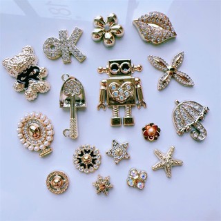 Set Charm Luxury Ánh Vàng Đính Đá – Charm Gắn Dép Sang Trọng Cao Cấp Hot Trend