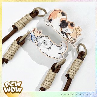 Dây Đeo Điện Thoại Phong Cách Mèo Nâu Cat Brown Đáng Yêu Chất Liệu Dây Dù Polyester Phối Acrylic Bóng Đẹp