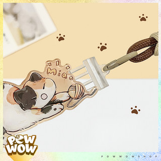 Dây Đeo Điện Thoại Phong Cách Mèo Nâu Cat Brown Đáng Yêu Chất Liệu Dây Dù Polyester Phối Acrylic Bóng Đẹp
