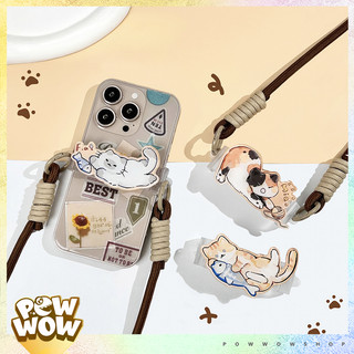 Dây Đeo Điện Thoại Phong Cách Mèo Nâu Cat Brown Đáng Yêu Chất Liệu Dây Dù Polyester Phối Acrylic Bóng Đẹp