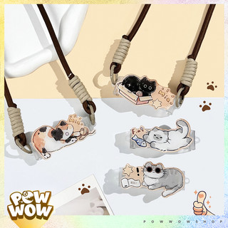 Dây Đeo Điện Thoại Phong Cách Mèo Nâu Cat Brown Đáng Yêu Chất Liệu Dây Dù Polyester Phối Acrylic Bóng Đẹp