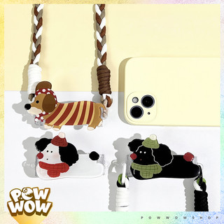Dây Đeo Chéo Điện Thoại / Hoạ Tiết Phong Cách Chó Dog Winter Brown White Black Đáng Yêu Cute