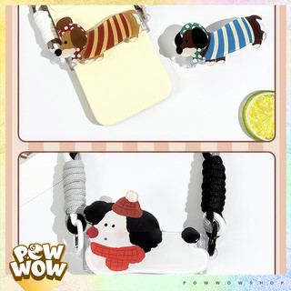 Dây Đeo Chéo Điện Thoại / Hoạ Tiết Phong Cách Chó Dog Winter Brown White Black Đáng Yêu Cute