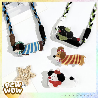 Dây Đeo Chéo Điện Thoại / Hoạ Tiết Phong Cách Chó Dog Winter Brown White Black Đáng Yêu Cute