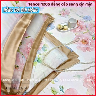 🦚ĐẲNG CẤP🦚Trọn Bộ Chăn Ga Gối Lụa Lyocell 120s Nhập Khẩu Mềm Mát, Mẫu Thiết Kế _ Chăn Ga Sỉ HCM