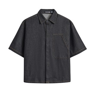 Áo sơ mi raw denim ngắn tay cao cấp - Ivankov Sunday Pocket Button Shirt Raw Denim