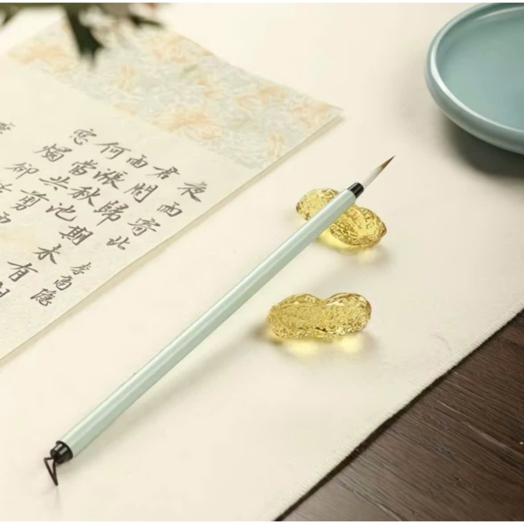 Chặn giấy gác bút chuyên dụng cho thư pháp, trái hồng, trái bí và hạt lạc thuỷ tinh. Phụ kiện trang trí bàn thư pháp