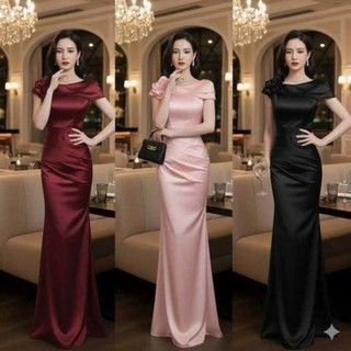 Đầm váy dạ hội trung niên trễ vai cách điệu sang trọng hàng cao cấp mm 2026